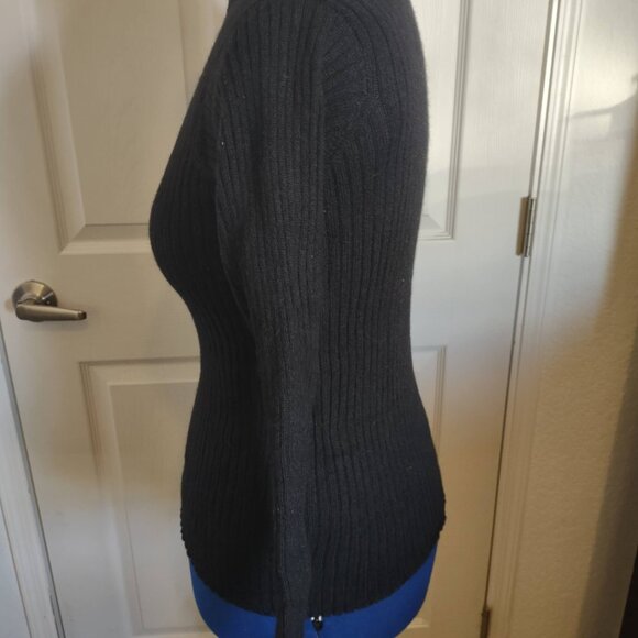 Peruvian Connection Turtleneck Womens L Black Baby Alpaca Bolivia Luxury - Picture 3 of 11